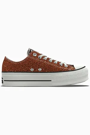 Converse Custom Chuck Taylor All Star Lift Platform Glitter By You Red
