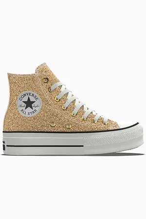 Converse Custom Chuck Taylor All Star Lift Platform Glitter By You Brown