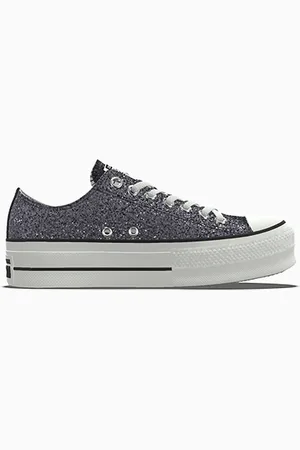 Converse Custom Chuck Taylor All Star Lift Platform Glitter By You Silver