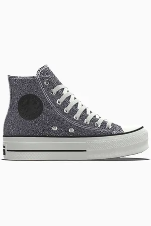 Converse Custom Chuck Taylor All Star Lift Platform Glitter By You Silver