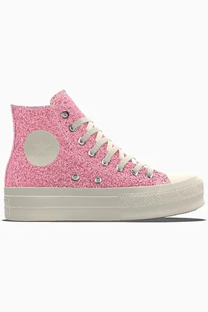 Converse Custom Chuck Taylor All Star Lift Platform Glitter By You Red