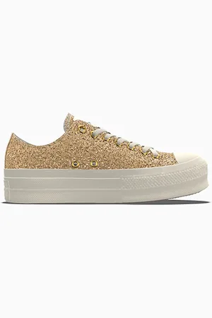 Converse Custom Chuck Taylor All Star Lift Platform Glitter By You Brown