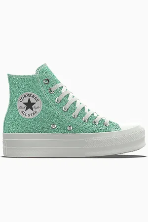Converse Custom Chuck Taylor All Star Lift Platform Glitter By You Blue