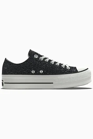 Converse Custom Chuck Taylor All Star Lift Platform Glitter By You Blue