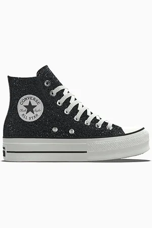Converse Custom Chuck Taylor All Star Lift Platform Glitter By You Blue