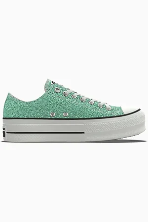 Converse Custom Chuck Taylor All Star Lift Platform Glitter By You Blue