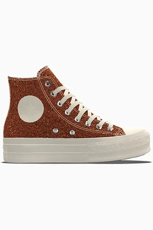 Converse Custom Chuck Taylor All Star Lift Platform Glitter By You Red