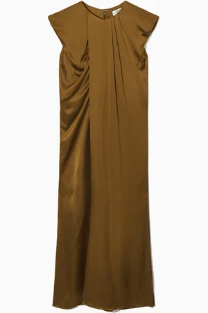 COS Drapiertes Midikleid Mit Angeschnittenen Ärmeln
