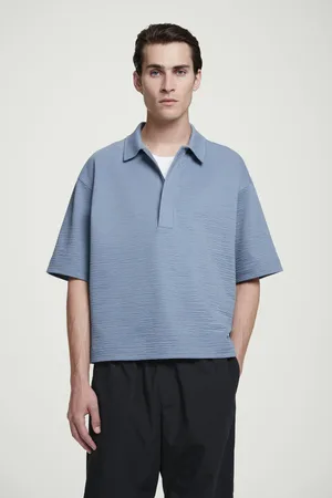 COS Seersucker-Poloshirt Mit Kurzem Reissverschluss