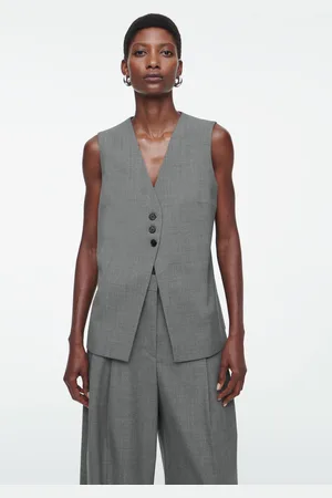 COS Elegante Lange Weste Aus Twill