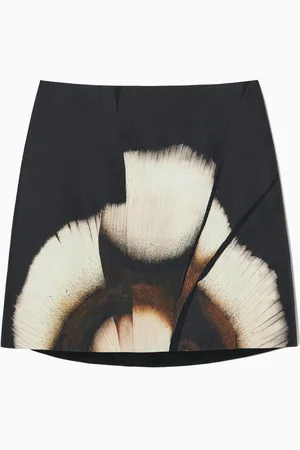 COS Minirock Aus Leinen-Mix Mit Blumen-Print