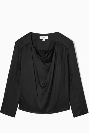 COS Satin-Oberteil Mit Drapiertem Wasserfallausschnitt