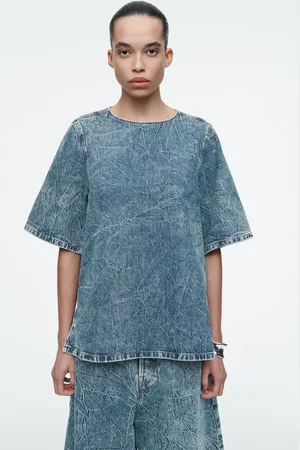 COS Kurzärmliges Oberteil Aus Gewaschenem Denim