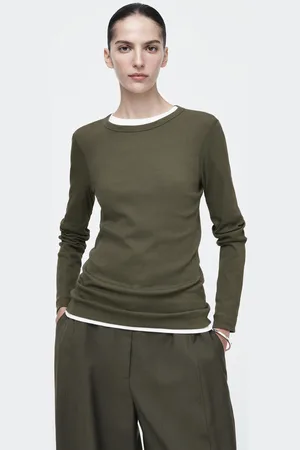 COS Geripptes Langarmshirt Aus Jersey