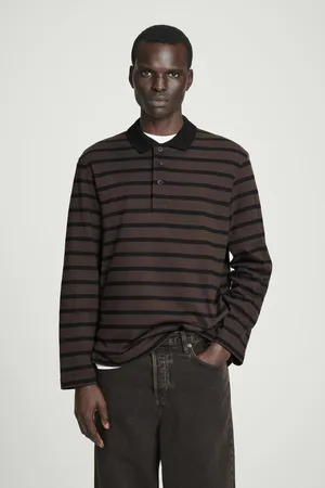 COS Gestreiftes Langärmliges Poloshirt