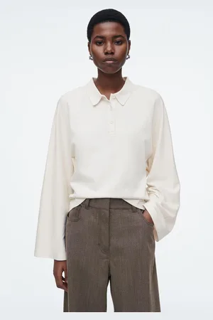 COS Kastenförmiges Poloshirt Mit Langen Ärmeln