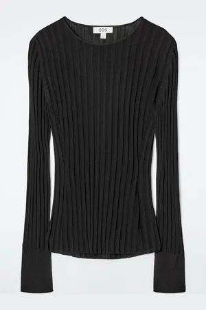 COS Langarmshirt Aus Rippstrick