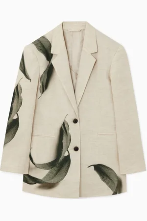 COS Leinenblazer Mit Blatt-Print Mit Normaler Passform