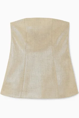 COS Bustier Aus Metallic-Hopsack