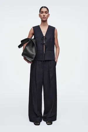 COS Lockere Hose Aus Leinen-Mix Mit Weitem Bein