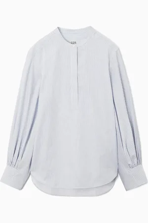 COS Bluse Mit Grandad-Kragen Und Gerafften Ärmeln