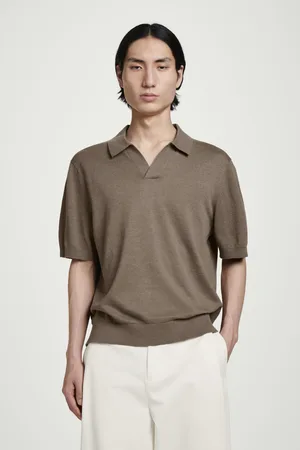 COS Gestricktes Poloshirt Aus Leinen