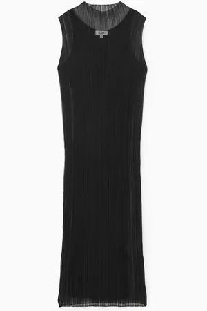 COS Durchscheinendes Plissiertes Midikleid