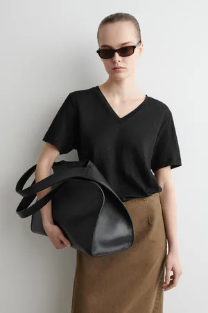 COS T-Shirt Aus Leinen Mit V-Ausschnitt