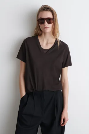 COS T-Shirt Aus Baumwolle Mit V-Ausschnitt
