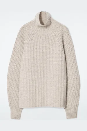 COS Gerippter Pullover Aus Kaschmir-Mix Mit Stehkragen