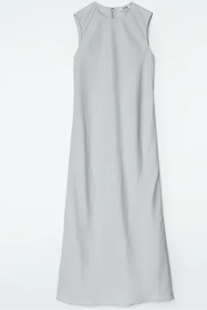 COS Schräg Geschnittenes Midikleid Aus Leinen-Mix