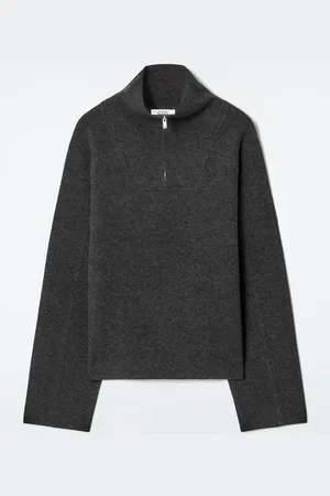COS Merinowollpullover Mit Kurzem Reissverschluss