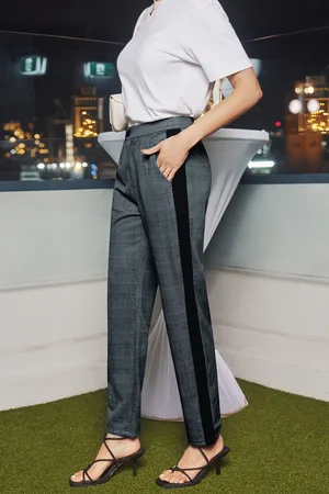 Cupshe Schwarz karierte Hose mit spitz zulaufendem Bein