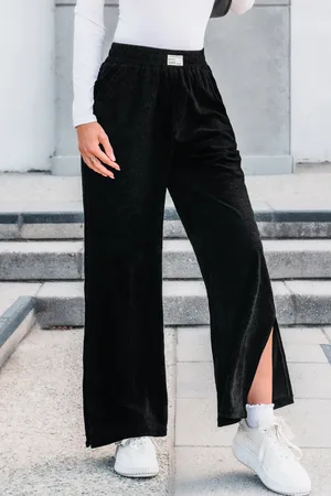 Cupshe Schwarze Cordhosen mit weitem Bein