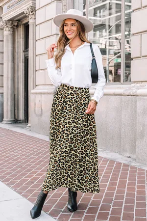 Cupshe Leopard Plissee Maxirock