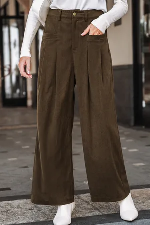 Cupshe Braune Cordhose mit geradem Bein