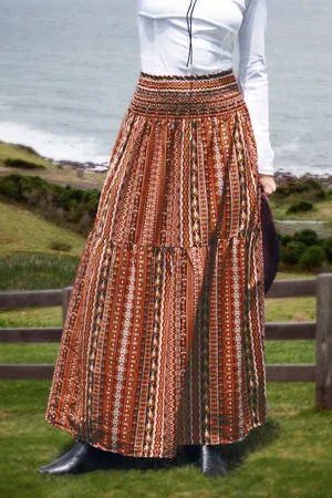 Cupshe Boho-Maxirock mit gesmokter Taille