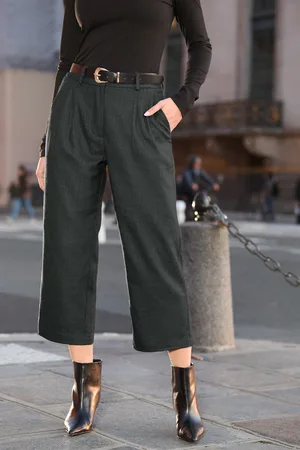 Cupshe Graue gestreifte Hose mit geradem Bein