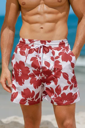 Cupshe Geblümte Herren-Badehose