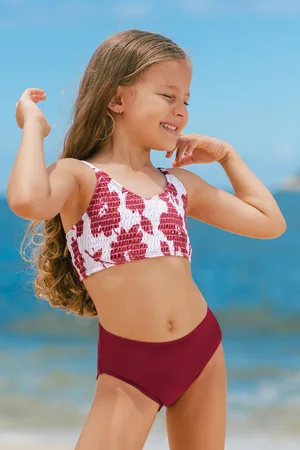 Cupshe Kinderbademode tropischer Mädchen Tankini