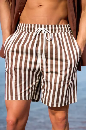 Cupshe Gestreifte Herren-Badehose