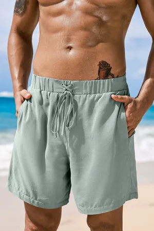Cupshe Graue Herren-Badehose mit Kordelzugbund