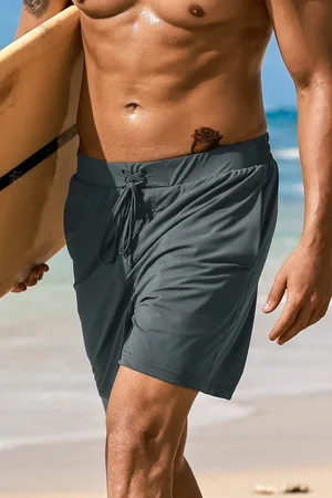 Cupshe Darkgraue Herren-Badehose