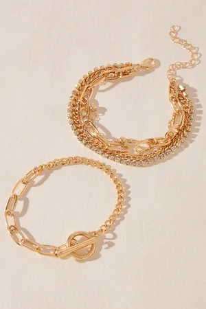 Cupshe Gold-Ton-Armband-Set