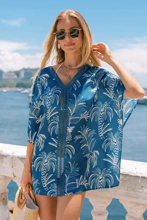 Cupshe Tropisches Mini-Strandkleid mit Glockenärmeln