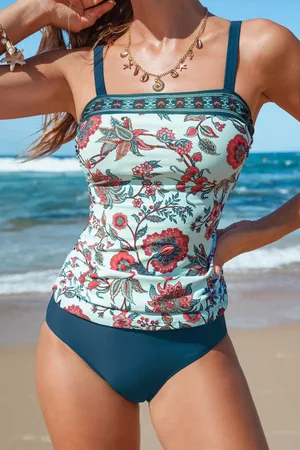 Cupshe Leichter Halt Verstellbare Träger Tankini-Set