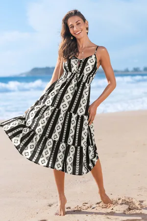 Cupshe Boho Geo V-Ausschnitt Cami-Midikleid