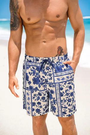Cupshe Blaue Herren-Badehose