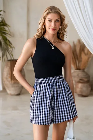 Cupshe Schwarzes Ärmelloses Strick-Top