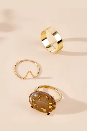 Cupshe Goldfarbenes Ring-Set